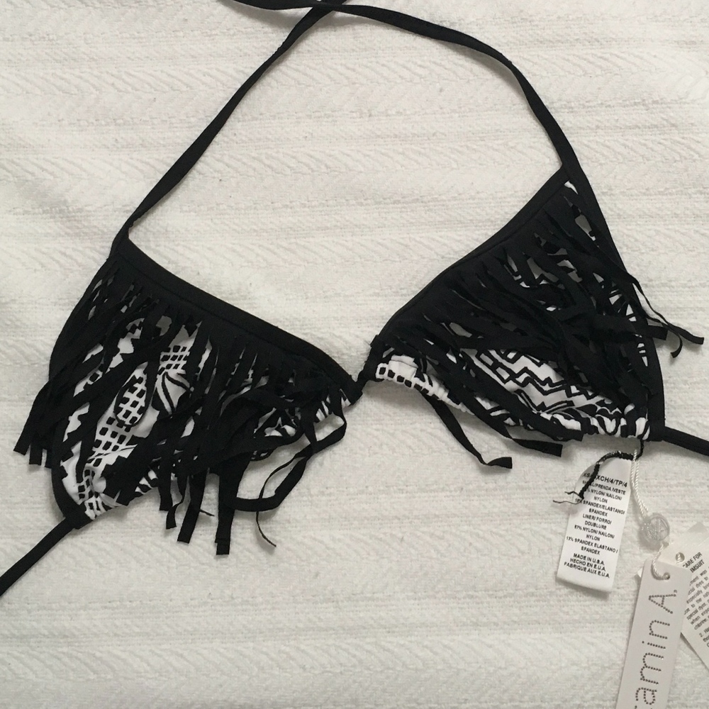 Vitamin A geometric fringe bikini top XS/4